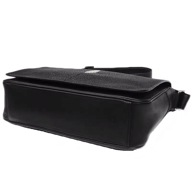 Аутентичный натуральный морской скат кожаная мужская повседневная сумка через