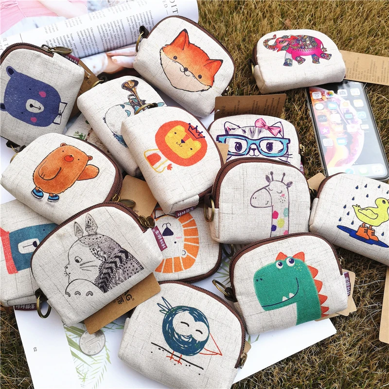 Милый короткий кошелек женский Маленький милый мультфильм животных чехлы для
