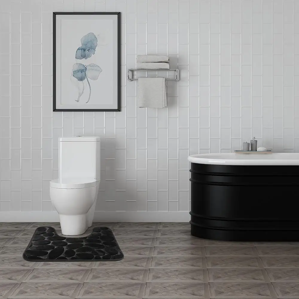 

2pc/Set 50x80CM Cobblestone Bath Bathroom Anti-slip Carpet Mat Toilet Rug Doormat Washable Tapete Rug Banheiro