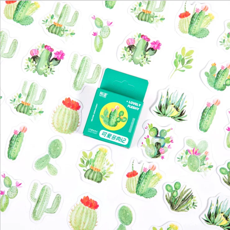 

Lovely cactus decorative sticker(1pack=45pieces)