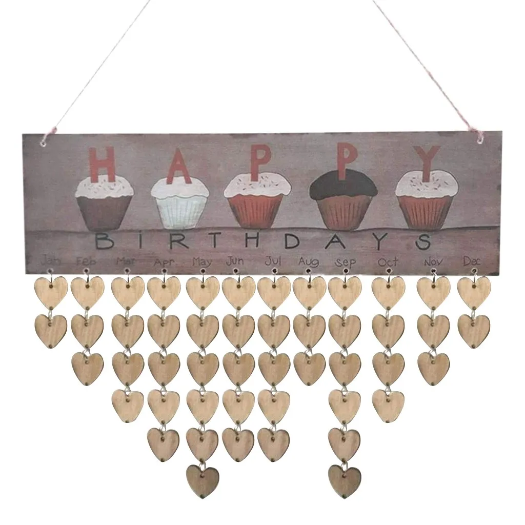 Деревянный календарь с днем рождения плавающие полки для дома современный