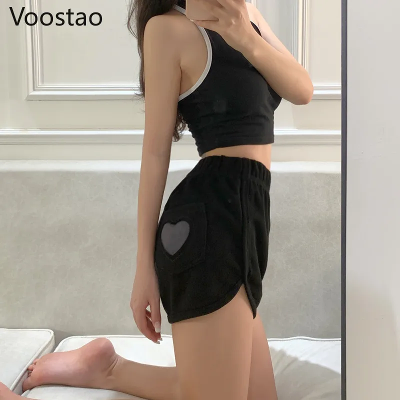 Летние милые спортивные шорты в стиле Харадзюку женские повседневные Корейском