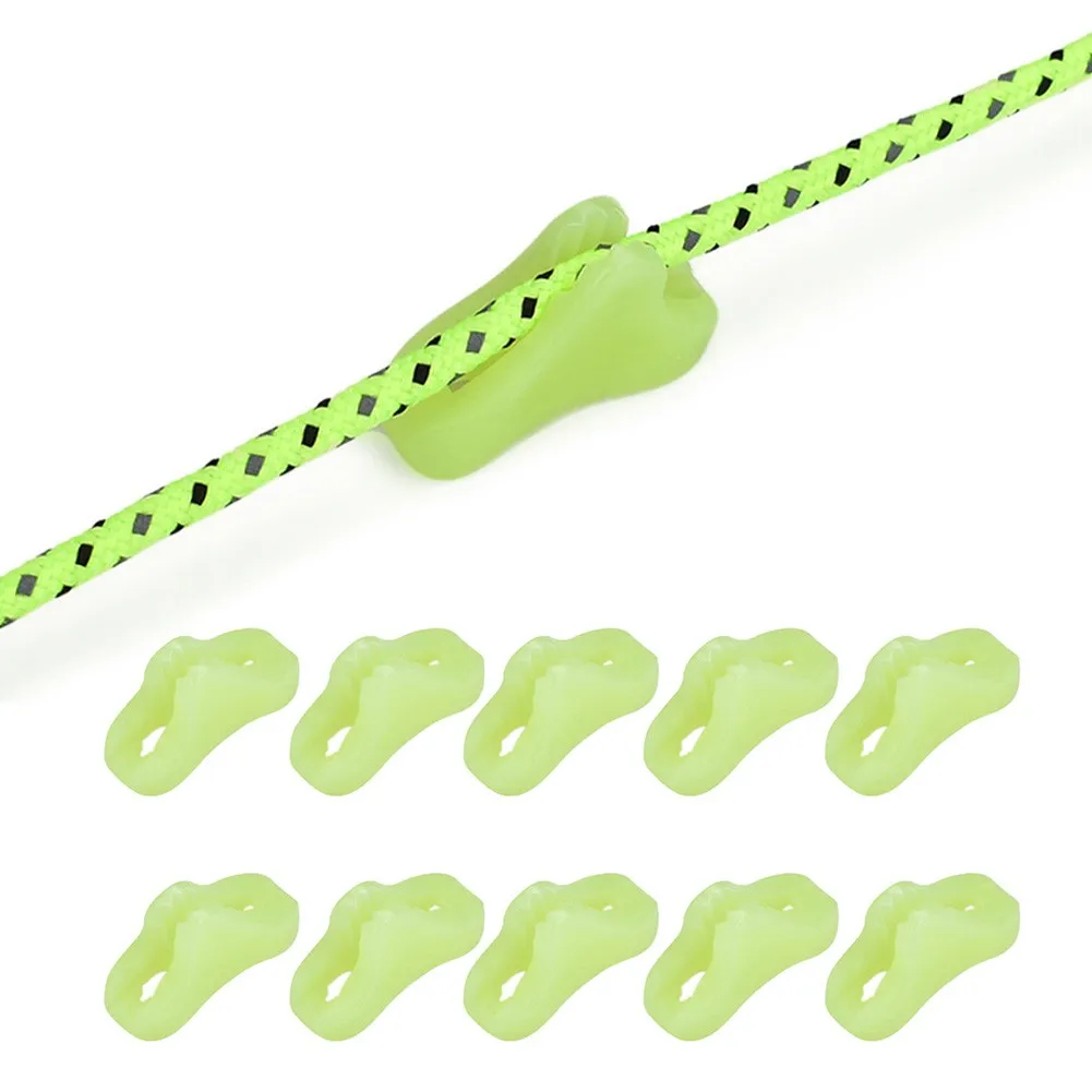 

10pcs Wind Rope Buckle Awning Tensioners Camping Tent Caravan In The DARK