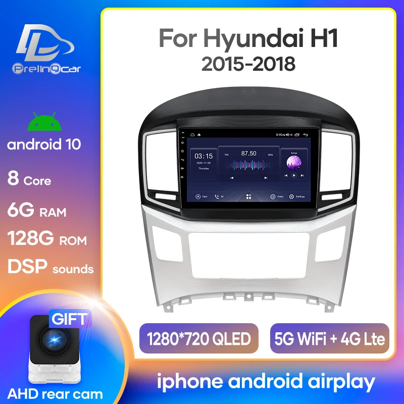 Автомагнитола Prelingcar Android 10 для Hyundai H1 2 2017 2018 мультимедийный видеоплеер GPS