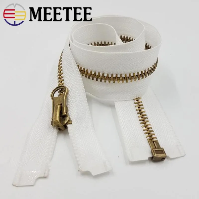 Meetee 3 #5 #50/60/70 см бронзовая металлическая молния с открытым хвостом для пальто