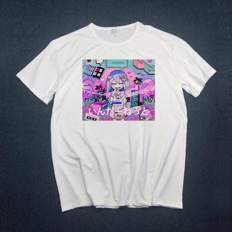 Vaporwave, Мужская футболка, аниме, футболка, топы для мальчиков, короткий рукав, футболка, одежда для мужчин, новинка, просто расцветка, Just Break It
