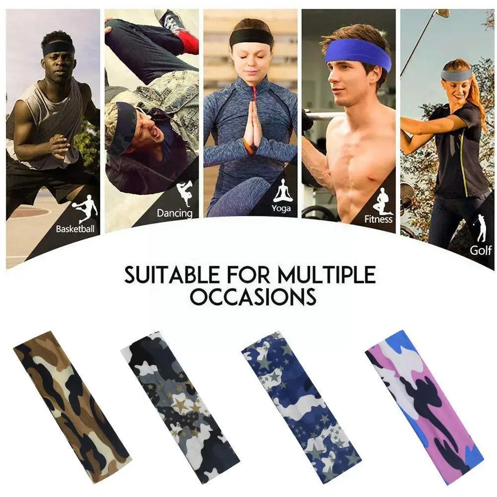 

Sweat-absorbent Sports Headband Yoga Sweat-absorbent Turban Pure Stretch Headband Headband Color Fitness Cotton Hairband W5o4