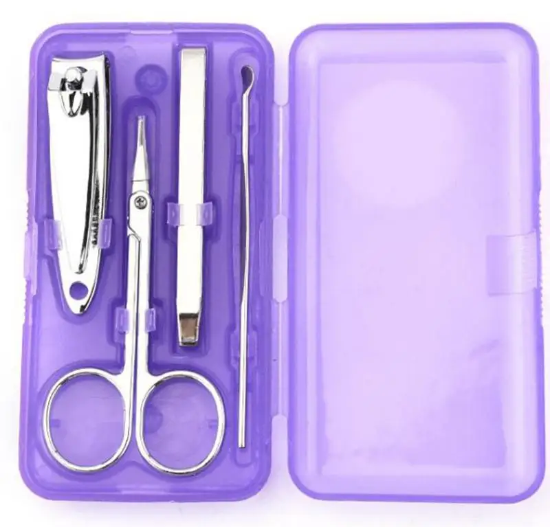 

4Pcs/set Nails Clipper Kit Manicure Set Clippers Trimmers Pedicure Scissor Random Color Nail Tools Sets Kits Manicure Tool#84