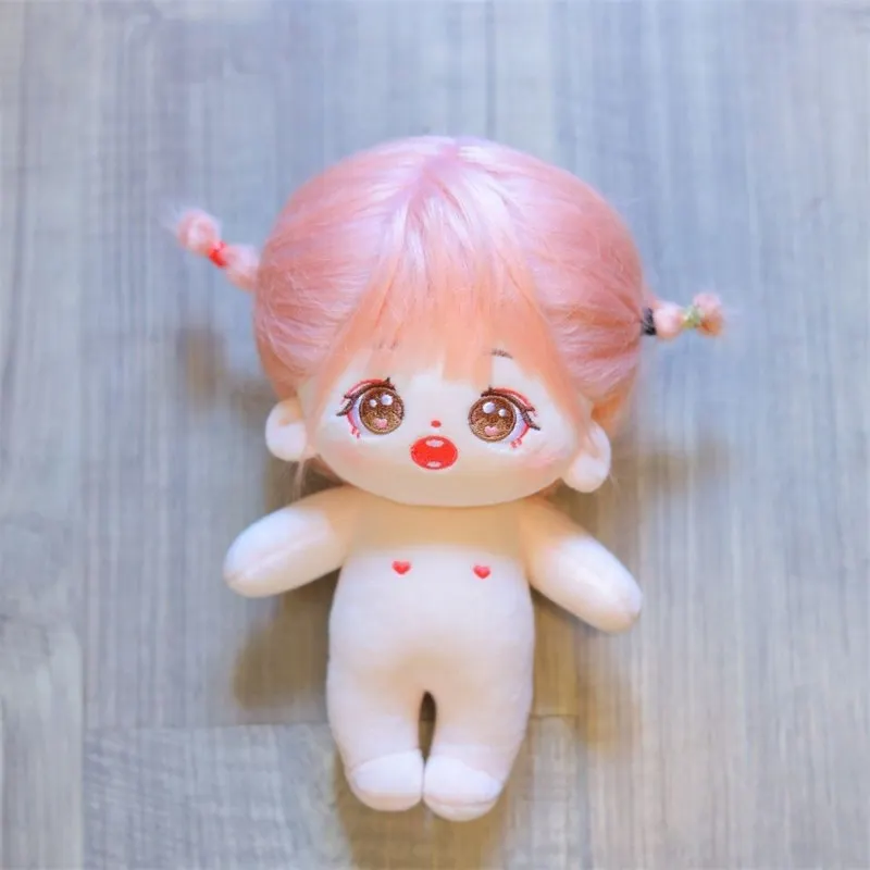 20 см аниме кавайная Мягкая кукла с волосами хлопковая без одежды плюшевая