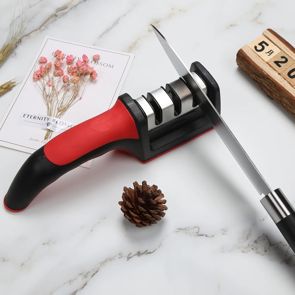 

Knife Sharpener 3 Stages Professional Kitchen Sharpening Stone Grinder knives Whetstone Tungsten Diamond Ceramic Sharpener Tool