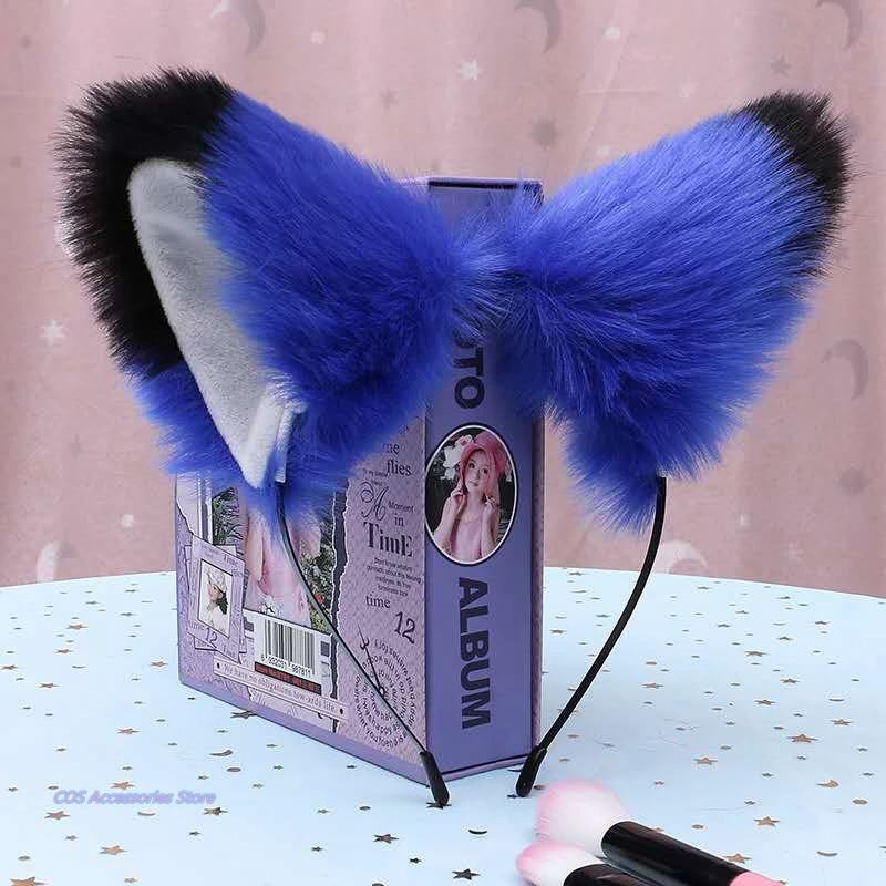 

Lolita Maid Animal Beast Ear Headwear Hair Hoop Props Simulation Anime Cosplay Cute Plush Cat Fox Ears KC Hair Accessories New