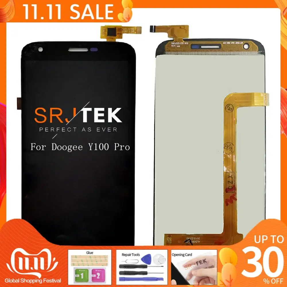 ЖК-дисплей 5 дюймов Для Doogee Valencia 2 Y100 Pro сенсорный экран с дигитайзером в сборе