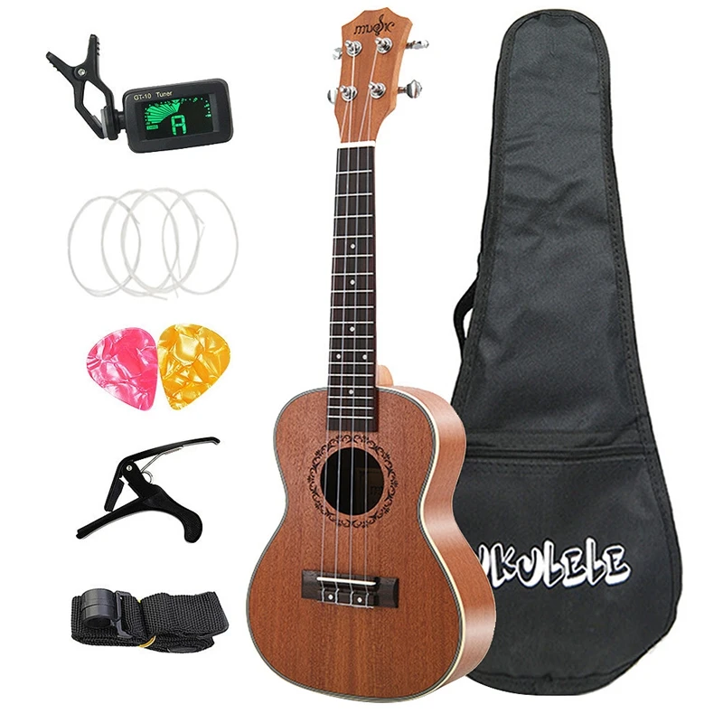 

21 Inch Soprano Ukulele Hawaii Hawaiian Mini Guitar Uke Sapele 4 Strings Guitar for Beginners Guitarist