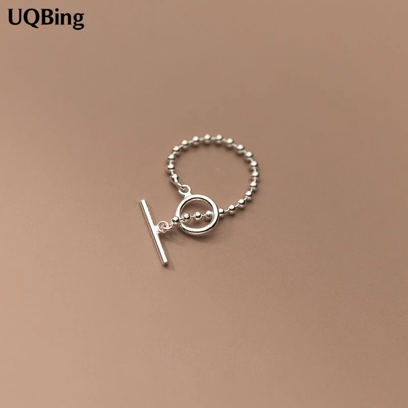 

925 Standard Silver Round Ball Beads OT Buckle Rings For Women Student Gifts Wholesale