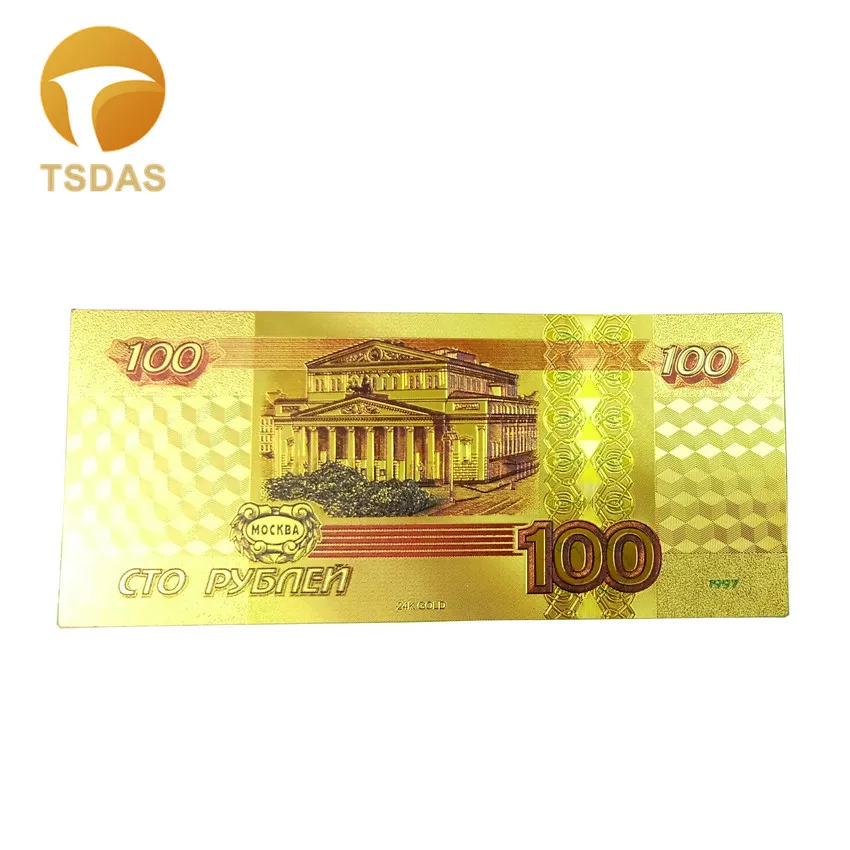 Банкноты из золотой фольги 24k с гравировкой в России 10 шт./лот 100 рублей бесплатная