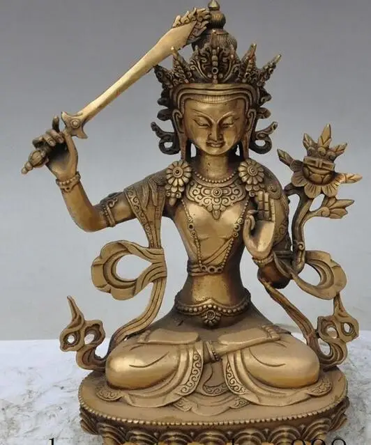 11 &quotтибетский буддийский храм brass Манджушри Бодхисаттва Kwan yin статуя Гуаньинь