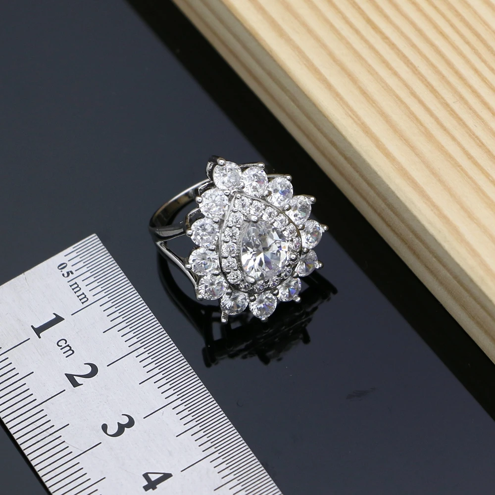 Комплект из колье серёг кольца и браслета серебра 925 пробы|Ювелирные наборы| |