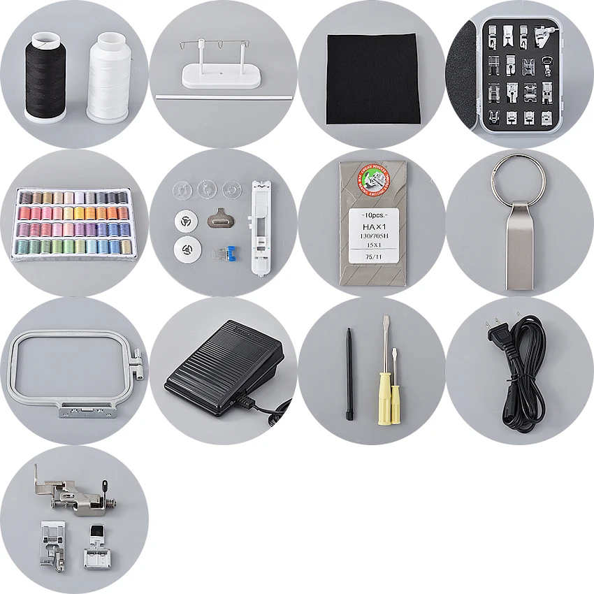 Домашняя домашняя Компьютеризированная швейная и вышивальная машина с ЖК