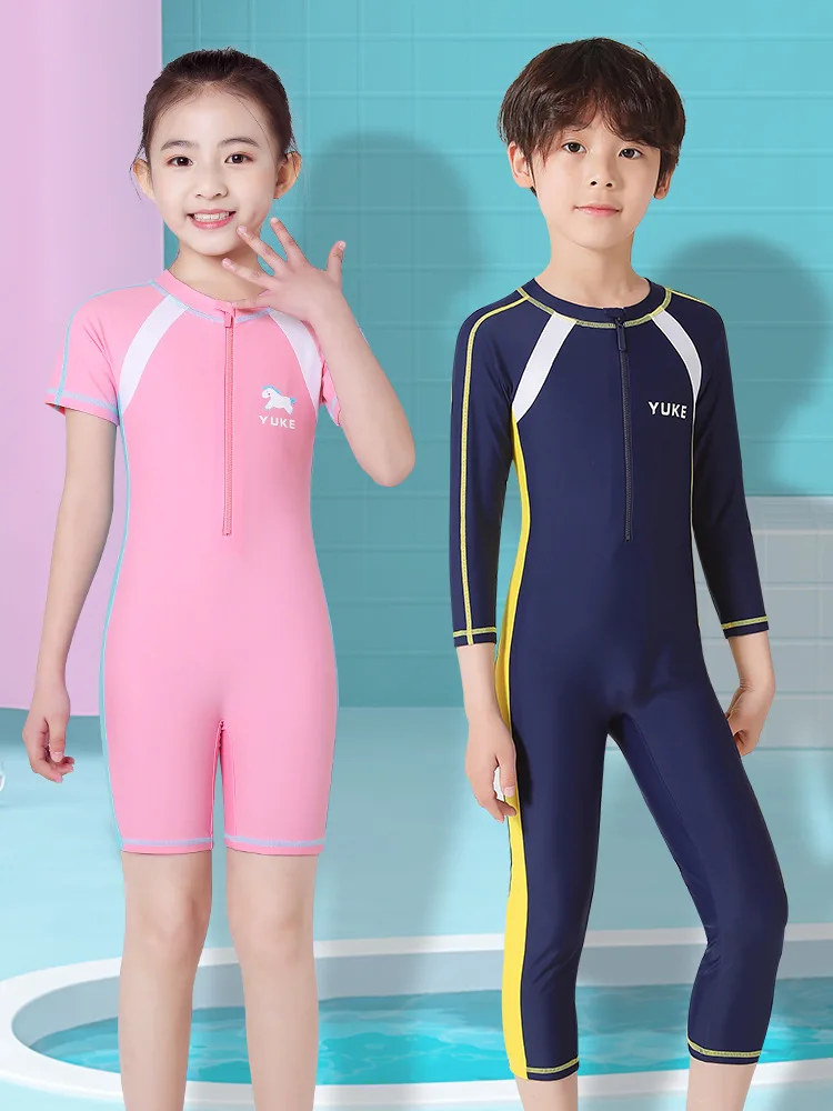 Quick Dry One Piece Swimsuit Children Long Sleeve UPF 50+ Rash Guards for Kids Girls Boys Beach Surf Bathing Swimming Pool Suit | Спорт и