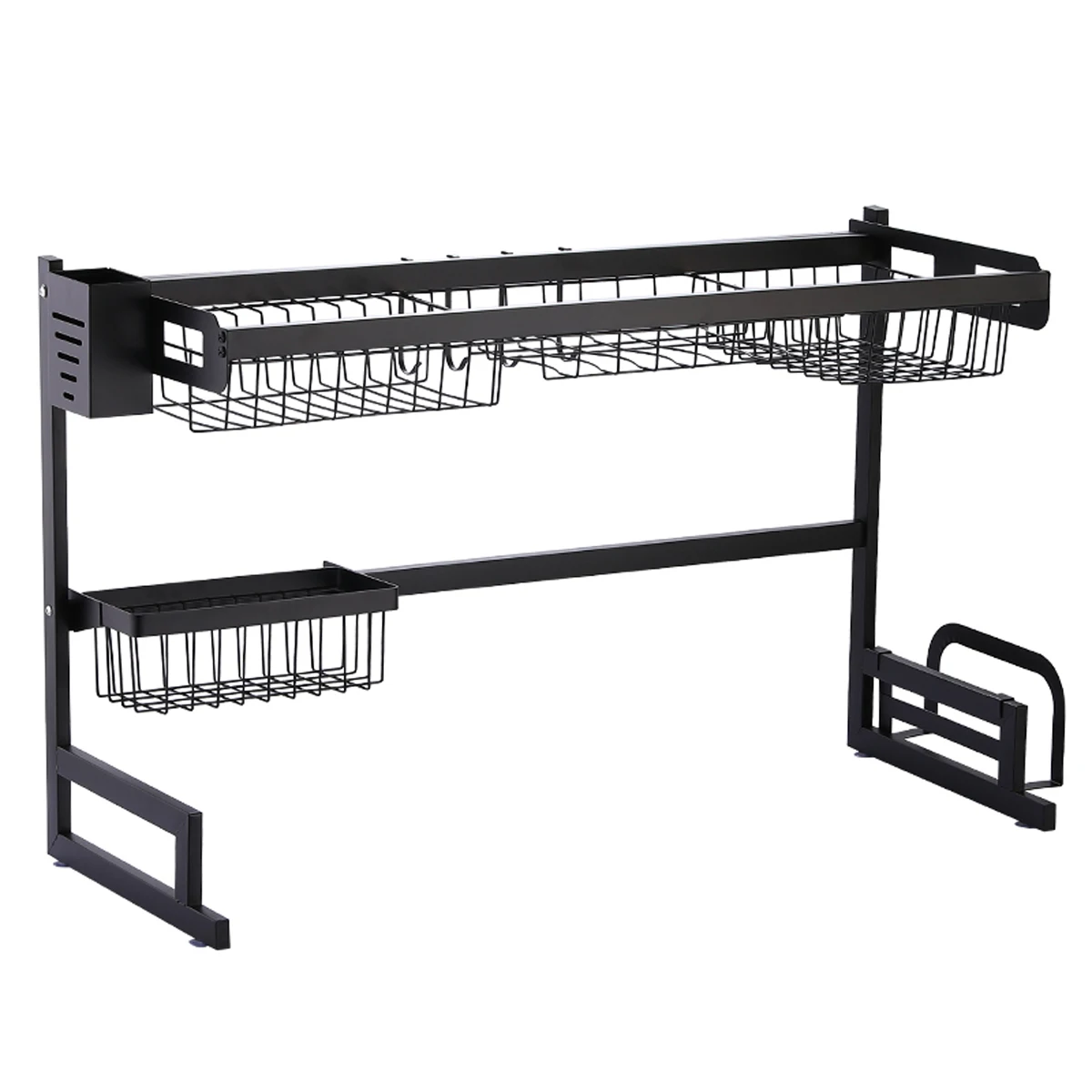 

65/85cm Stainless Steel Dish Drying Rack Over the Sink Kitchen Storage Shelf Counter-top Space Saver Stand Tableware Organizer