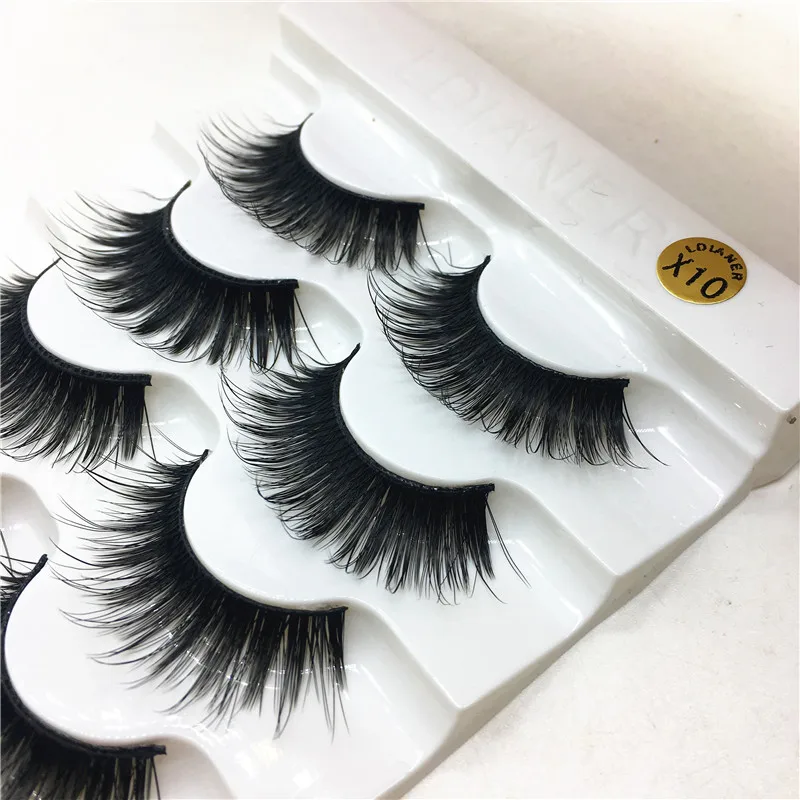 5 пар 100% настоящие норковые ресницы 3D натуральные накладные полная полоса