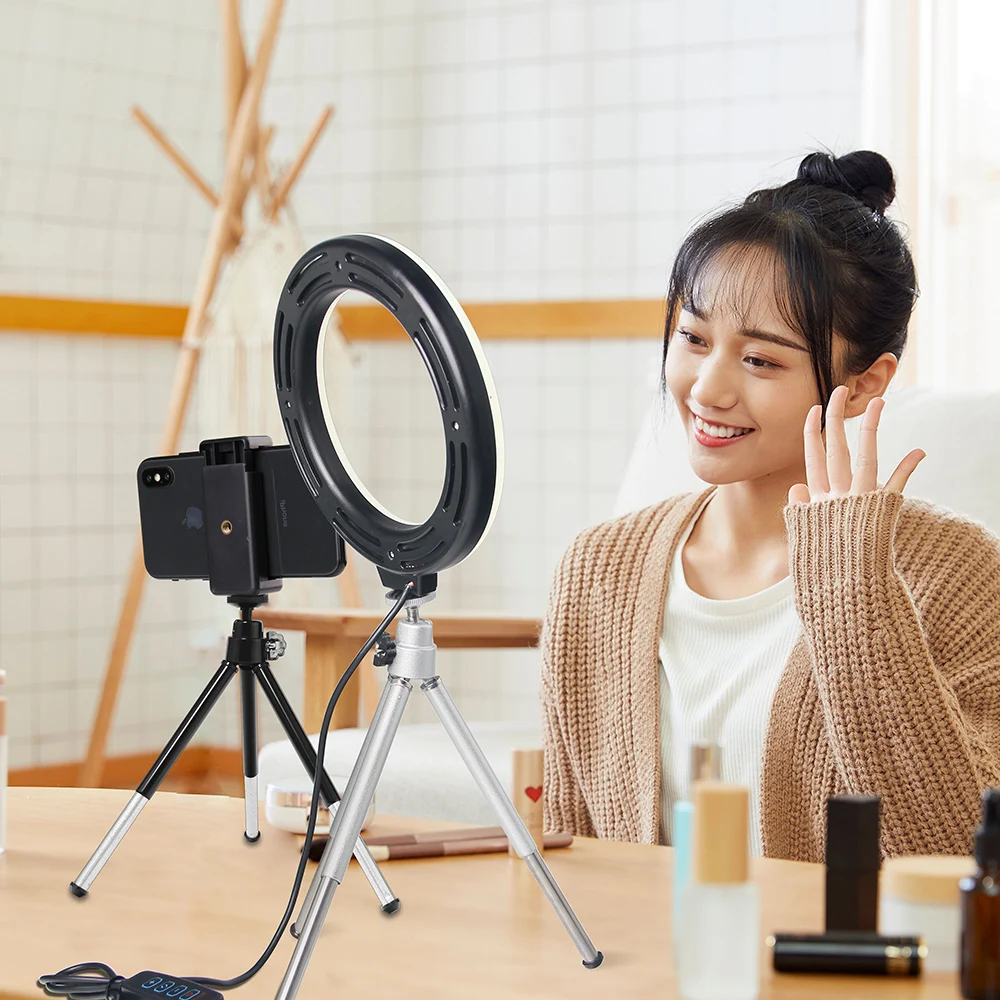 Фон для фотосъемки светодиодный селфи кольцо светильник с регулируемой яркостью