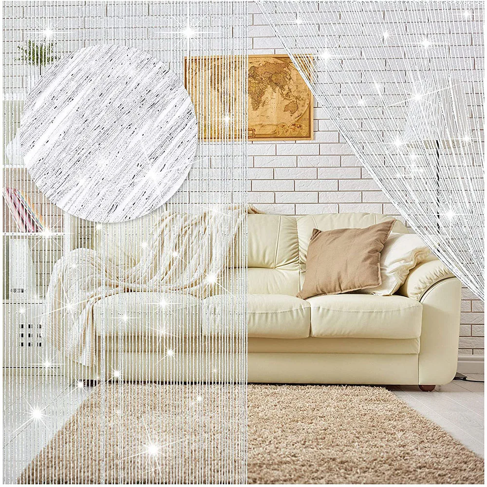 

1*2 M Glitter String Door Curtain Beads Room Dividers Beaded Fringe Window Panel