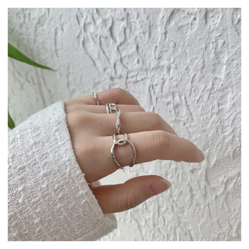 

5pcs/set Open Geometric Rings Set Irregular Golden Color Metal Punk Fashion Party Wedding Jewelry Rings for Women Whole Sale