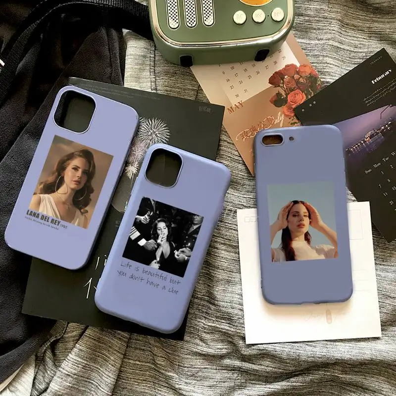 

Lana Del Rey American singer Phone Case Candy Color for iPhone 6 7 8 11 12 13 s mini pro X XS XR MAX Plus