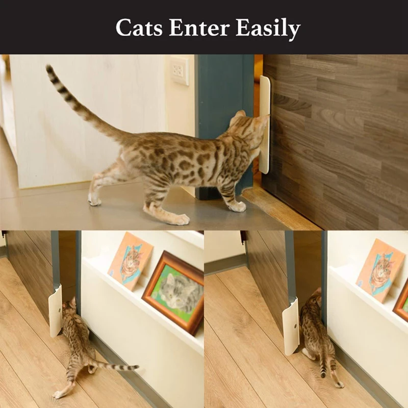 

Cat Hole White Plastic Automatic Open Close Pet Safety Gate Dog Door Animal Supplies Toilet Training with Elastic Rope