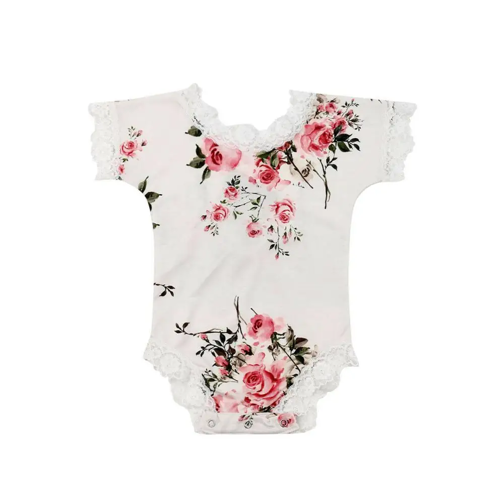 

New 2020 Infant Newborn Baby Boys Girls Romper Summer Cotton Sleeveless White Lace Floral Jumpsuits Cotton Clothes Outfits