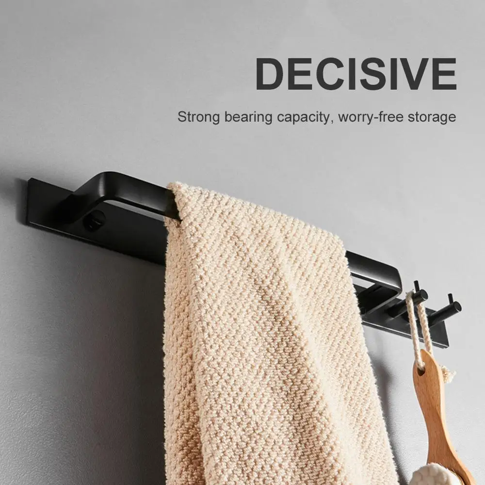 Вешалка для полотенец вешалка черный настенный держатель в ванную комнату