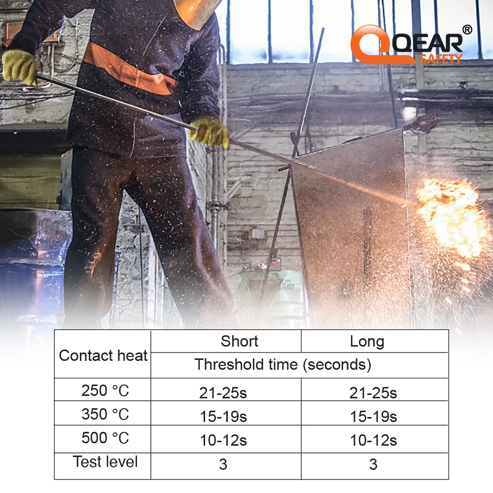 Фото 1 пара арамидной пряжи, трикотажные длинные/короткие Защитные термостойкие перчатки для запястья, горячие блюда/духовка/Горячие формы-терм... №5