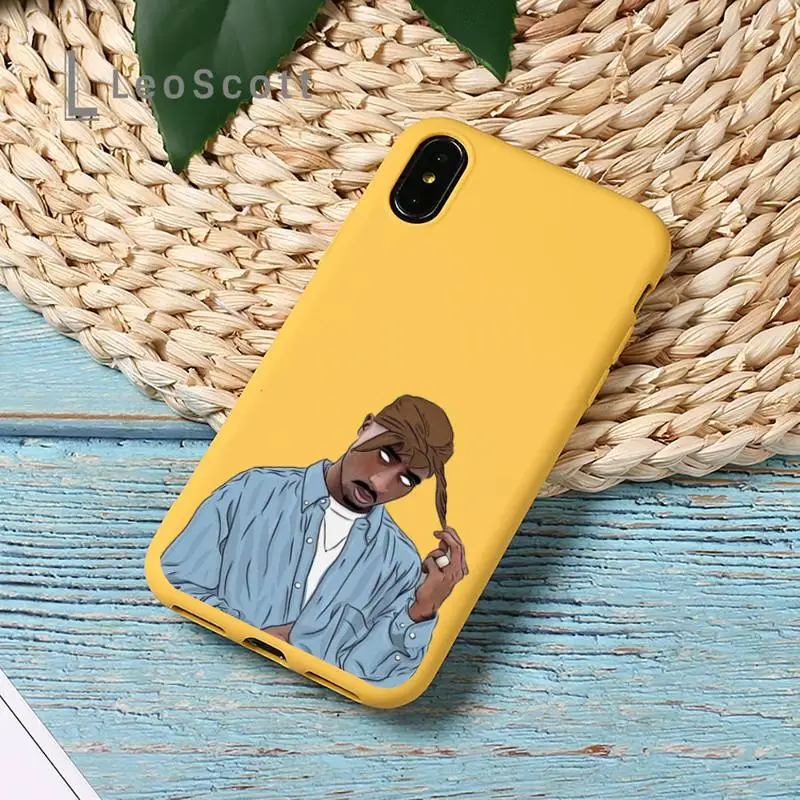 

Rapper 2pac singer fashion Phone Case Candy Color for iPhone 11 12 pro XS MAX 8 7 6 6S Plus X SE 2020 XR