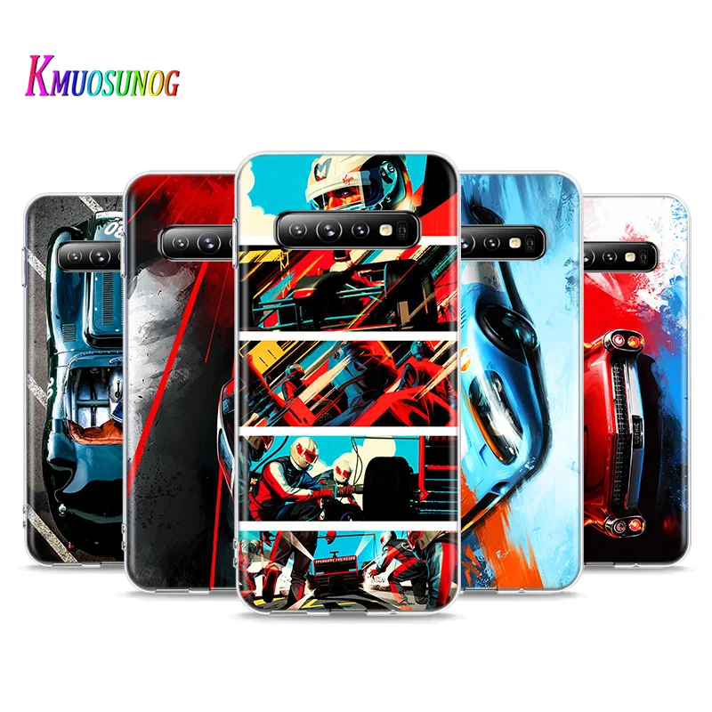 

Cool Cartoon Racing car For Samsung Galaxy S21 S20 FE Ultra S10 Lite 5G S10E S9 S8 Plus S7 S6 Edge Soft Phone Case