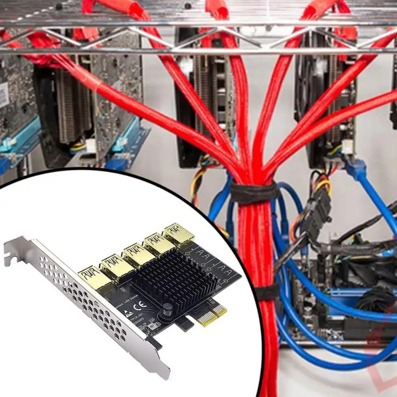 2021 Новинка PCIE X1 на USB 3 0 усилитель PCI Express Райзер-карта от 1 до 5 переходник-адаптер