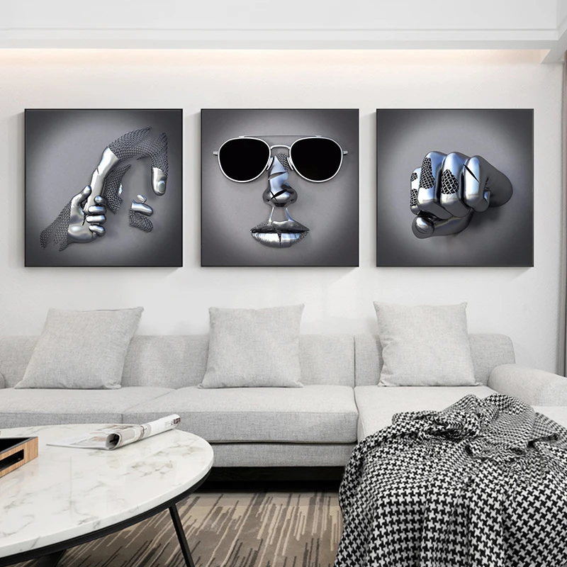 

Metal Figure Nude Art Canvas Sexy Painting Romantic Abstract Posters and Prints Wall Pictures Modern Living Room Home Decoration