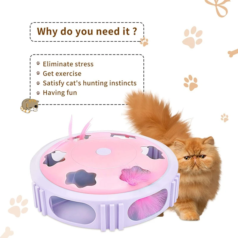 Интерактивная игрушка-перо для кошек с вращающимися перьями развлечений в