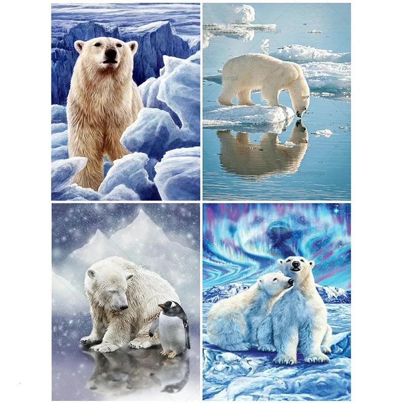 

Sontonga Animal Diamond Painting 5D Polar Bear New Arrival Full Drill Square Diamond Art Embroidery Home Decoration