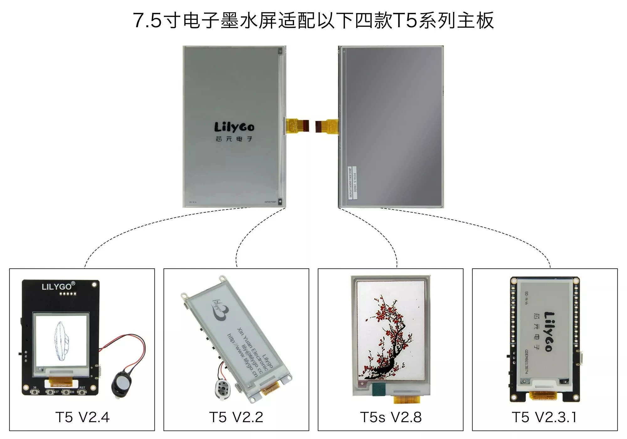 

LILYGOÂ® 7.5 inch e-ink display compatible with T5 motherboard