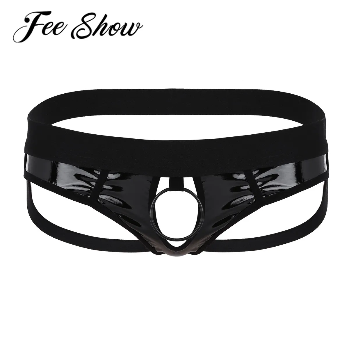 

Мужское эротическое белье, мужские трусы с открытой промежностью, бандаж, гей-трусы с низкой посадкой, металлический петух, бикини с кольцам...