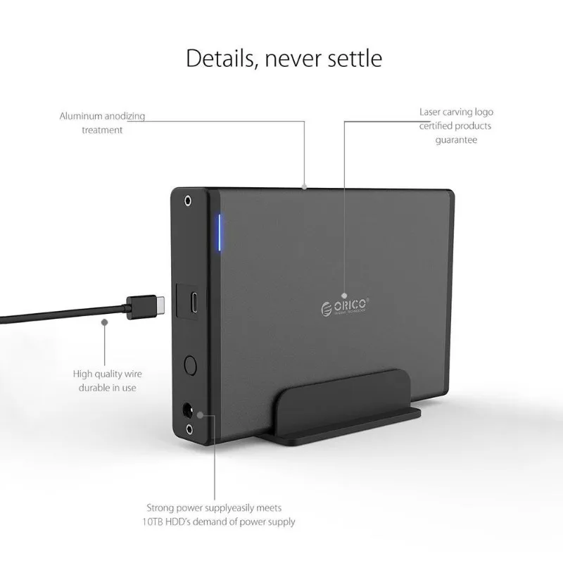 Корпус для внешнего жесткого диска ORICO 7688C3 3 5 дюйма USB 8 ТБ | Компьютеры и офис