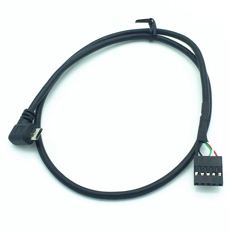 (2 шт. в упаковке) 50 см 90 градусов правый угол Micro USB папа 5 Pin Материнская плата