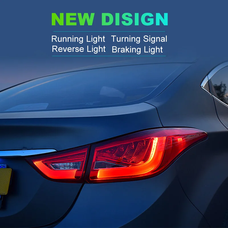 Светодиодный задний фонарь светильник для Hyundai Elantra 2012 2013 2014 2015 2016 2017 красный