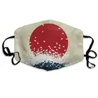 Маска для лица женская с японским флагом, уличная ретро-маска от солнца и морских волн, для рыбалки, креативная мультяшная крышка носа