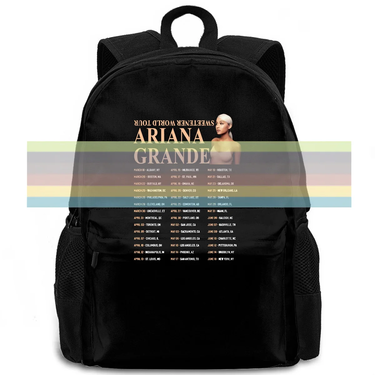 

Ariana Grande Sweetener World Tour Dates Black Reprint Design Basic women men backpack laptop travel school adult