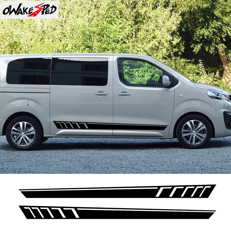 Двусторонние автомобильные спортивные полоски для Peugeot Traveler наклейки на дверь