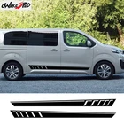 Двусторонние автомобильные спортивные полоски для Peugeot Traveler, наклейки на дверь кузова автомобиля, виниловые наклейки для гоночного стиля, внешние аксессуары