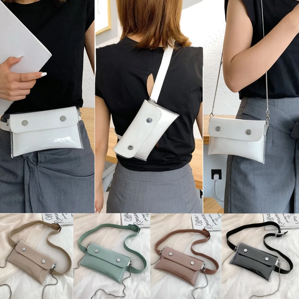 Women Waterproof Waist Bag Lether Jelly Chest Belt Bag PVC Ladies Transparent Crossbody Chain Bags Fashion Fanny Pack a08
