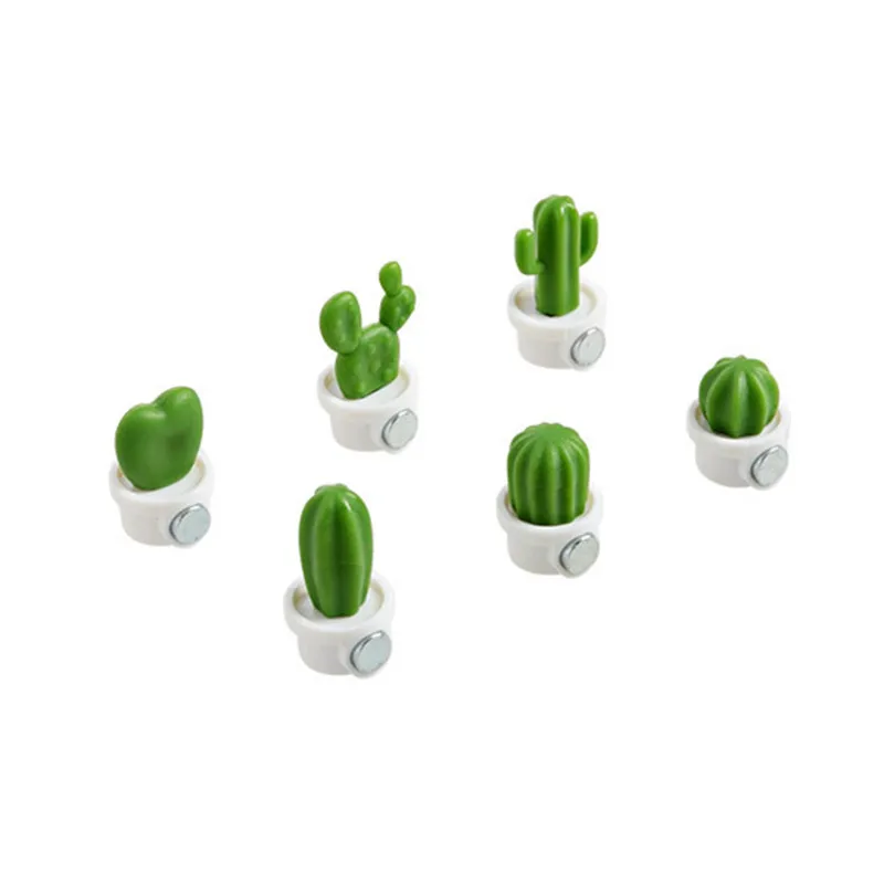 

Refrigerator magnet 3D succulents message board and reminder kitchen button cactus decoration accessories 6 pieces/set